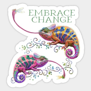 Embrace Change Chameleon Sticker